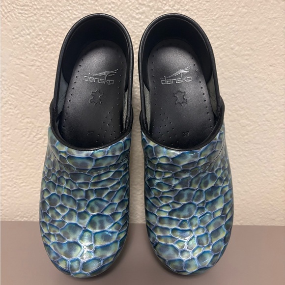 Dansko Blue Patterned Clogs - Picture 2 of 6